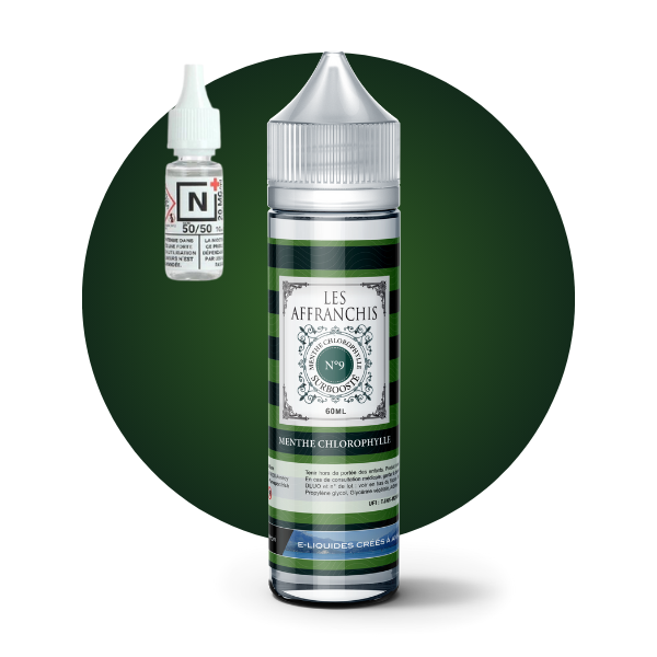 E-LIQUIDE MENTHE CHLOROPHYLLE N°9 (80 ml, Kit 3 mg/ml, 30/70) - Photo 1